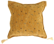 Moon and Stars in Earth Tones Chenille Pillow