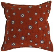 Blue Targets in Russet Red Accent Pillow