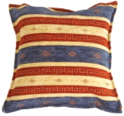 Blue and Red Stripes 17x17 Throw Pillow