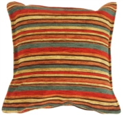 Carnival Stripes Red 17x17 Throw Pillow
