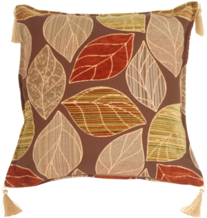 Textured and Outlined Leaves Throw Pillow