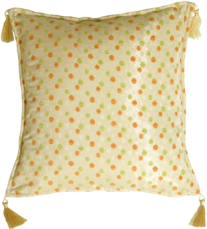 Lots of Dots in Orange and Lime Accent Pillow