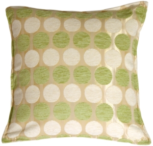 Lime and Cream Circles in Chenille Accent Pillow