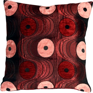 Optical Swirl Red 17x17 Throw Pillow