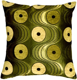 Green Optical Swirl Accent Pillow 17x17 
