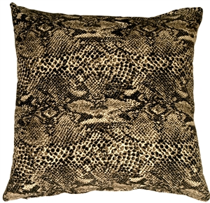 Snake Print Cotton Large Throw Pillow