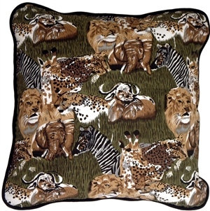 Safari Print Cotton Large Throw Pillow