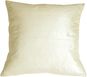 Dupioni Silk 22" Vanilla Throw Pillow