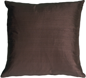 Dupioni Silk 17" Plum Brown Throw Pillow
