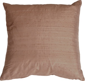 Dupioni Silk 22" Blush Brown Throw Pillow