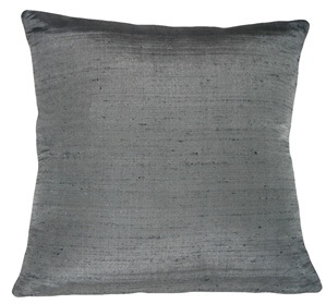 Charcoal Gray Dupioni Silk Accent Pillow 22x22