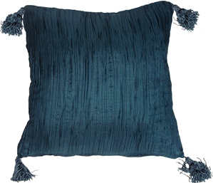 Crinkle Silk in Teal Throw Pillow