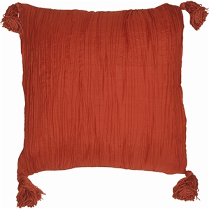 Crinkle Silk in Red Throw Pillow