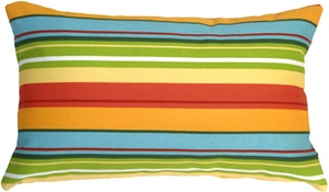 Bistro Stripes Azalea 12x20 Outdoor Pillow