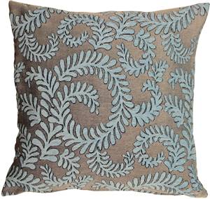 Brackendale Ferns Sea Blue Throw Pillow