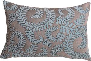 Brackendale Ferns Sea Blue Rectangular Throw Pillow