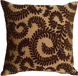 Brackendale Ferns Brown Throw Pillow