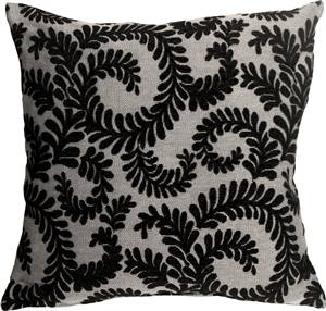 Brackendale Ferns Black Throw Pillow