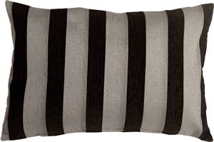 Brackendale Stripes Black Rectangular Throw Pillow
