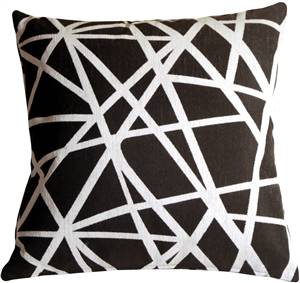 Criss Cross Stripes Black Throw Pillow