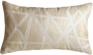 Criss Cross Stripes Cream Rectangular Throw Pillow