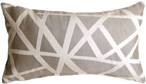 White Criss Cross Stripes in Gray Rectangular Pillow