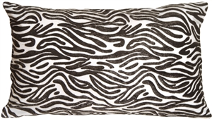 Zebra Stripes 12x20 Faux Fur Throw Pillow