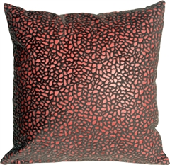 Pebbles in Red 12x12 Faux Fur Throw Pillow