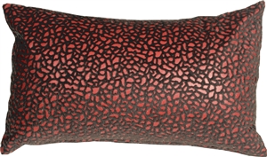 Pebbles in Red 12x20 Faux Fur Throw Pillow